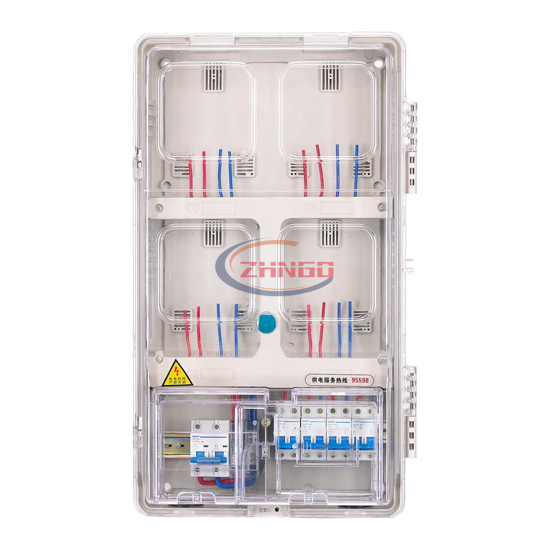 上下結(jié)構(gòu)單相四表位機械式電表箱